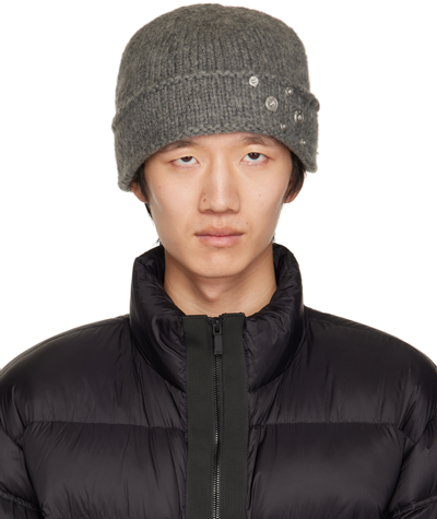 Shop C2h4 Gray 'parallel Spot' Covert Beanie In Fogged Grey