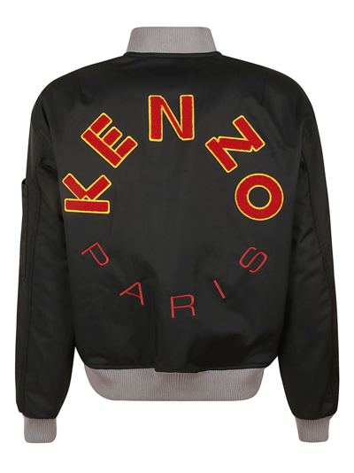 Shop Kenzo Paris Logo Patched Bomber In Black