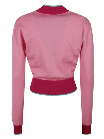 Shop Versace Jeans Couture Couture Logo Embroidered Pullover In Pink