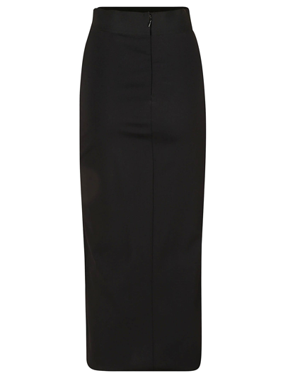 Shop Dolce & Gabbana High-waist Rear Zipped Plain Skirt In Black