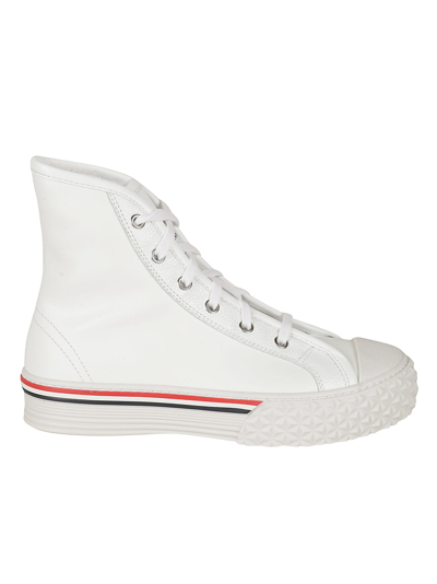 Shop Thom Browne Collegiate High Top Tartan Sneakers In White