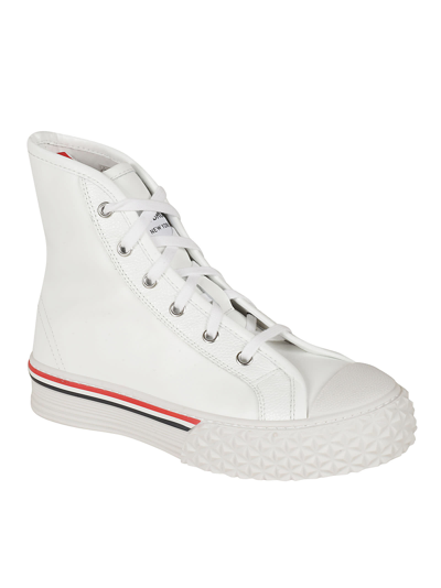 Shop Thom Browne Collegiate High Top Tartan Sneakers In White