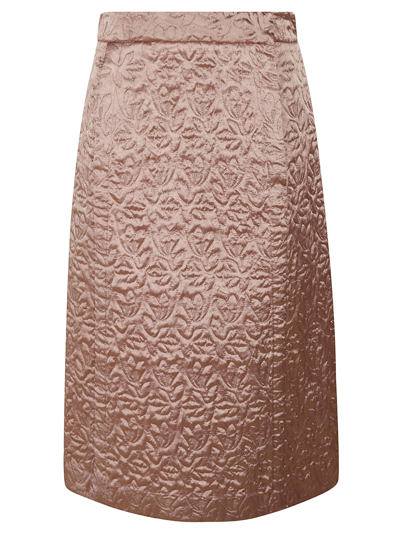 Shop Maison Margiela Embroidered Skirt In Cipria