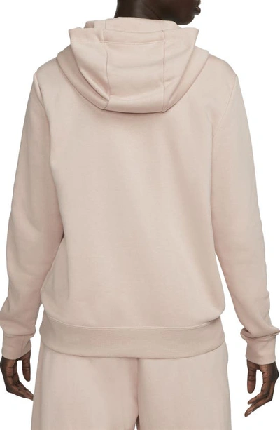 Shop Nike Sportswear Club Fleece Funnel Neck Hoodie In Pink Oxford/ White