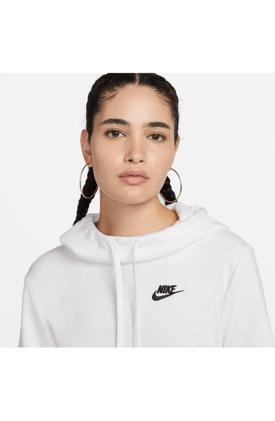 Shop Nike Sportswear Club Fleece Funnel Neck Hoodie In White/ Black