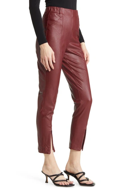 Burgundy Vegan Leather Pants - High-Waisted Leather Pants - Pants - Lulus