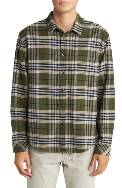Shop Rails Forrest Plaid Button-up Flannel Shirt In Tamarind Olive Glen