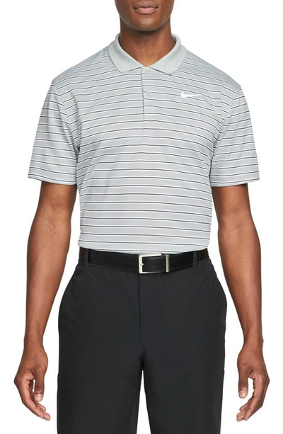 Shop Nike Dri-fit Victory Golf Polo In Lt Smoke Grey/ White