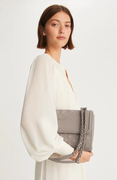 Fleming Matte Convertible Shoulder Bag In Gray Heron