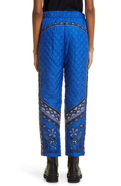 Shop Farm Rio Macaw Forest Quilted Ankle Pants In Macaw Forest Black