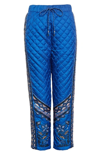 Shop Farm Rio Macaw Forest Quilted Ankle Pants In Macaw Forest Black
