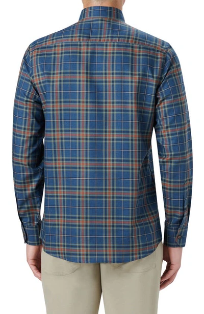 Shop Bugatchi Julian Shaped Fit Plaid Print Cotton Button-up Shirt In Night Blue