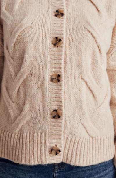 Shop Madewell Cable Ashmont Cardigan Sweater In Heather Powder