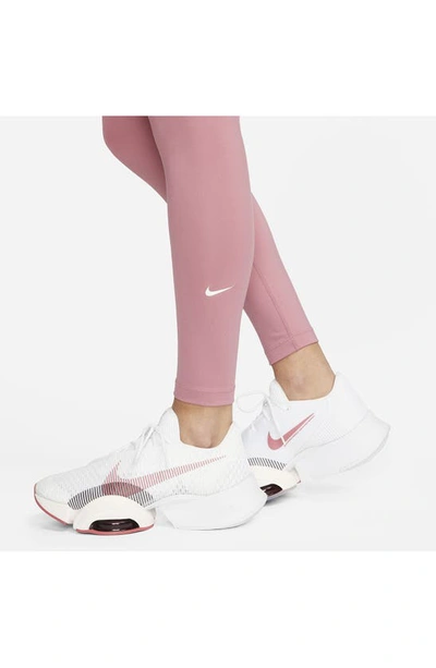 Shop Nike One Dri-fit Leggings In Desert Berry/ White