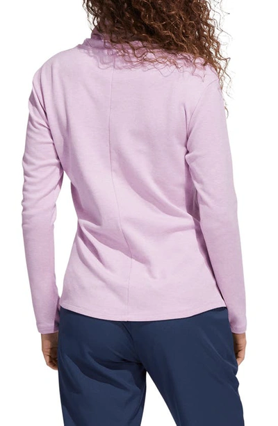 Shop Adidas Golf Long Sleeve Pullover Sweatshirt In Bliss Lilac Mel
