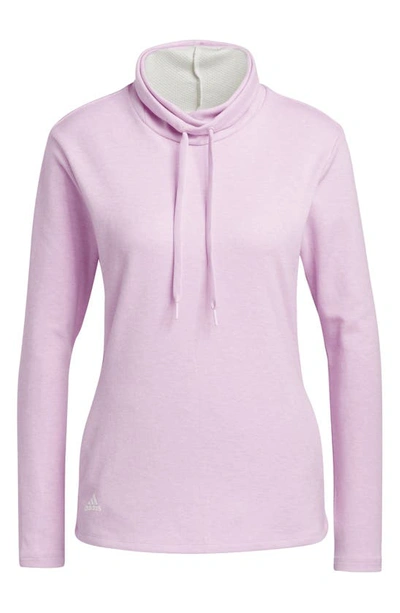Shop Adidas Golf Long Sleeve Pullover Sweatshirt In Bliss Lilac Mel