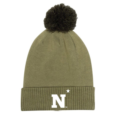 Shop Under Armour Green Navy Midshipmen Freedom Collection Cuffed Knit Hat With Pom In Hunter Green