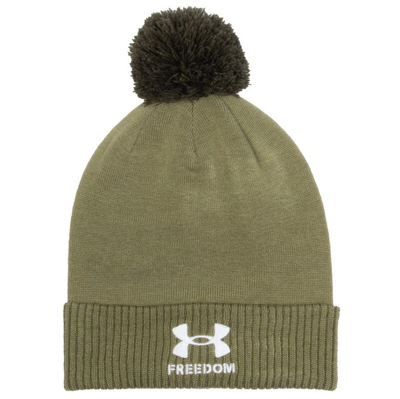 Shop Under Armour Green Navy Midshipmen Freedom Collection Cuffed Knit Hat With Pom In Hunter Green