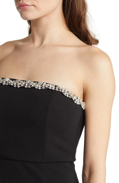 Shop Lulus Feel The Beat Embellished Strapless Minidress In Black