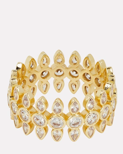 Shop Luv Aj Florette Pavé Gold-plated Ring
