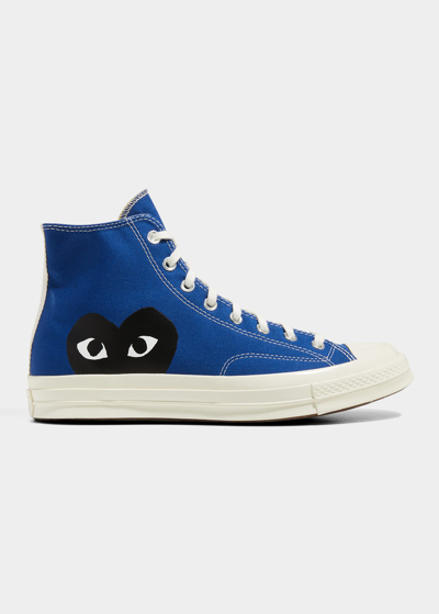 Shop Comme Des Garçons X Converse Men's Chuck Taylor High-top Canvas Sneakers In Blue