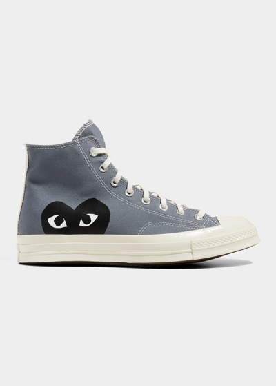 Shop Comme Des Garçons X Converse Men's Chuck Taylor High-top Canvas Sneakers In Gray