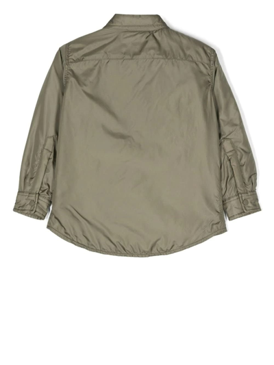 Shop Aspesi Kids Shirt Jacket In Military Green Light Nylon In Verde Mimetico