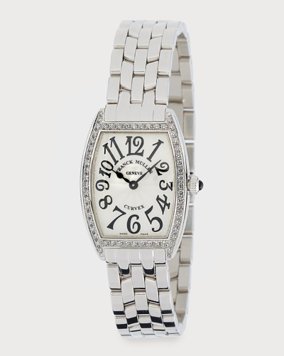 Shop Franck Muller Ladies Curvex Stainless Steel Diamond Watch