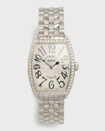 Shop Franck Muller Ladies Curvex Stainless Steel Diamond Watch