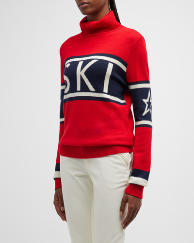 Shop Perfect Moment Schild Intarsia Knit Sweater In Red