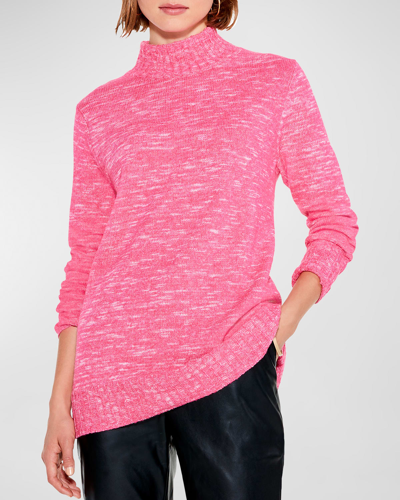 Shop Nic + Zoe Sun Turn Heathered Turtleneck Sweater In Pim