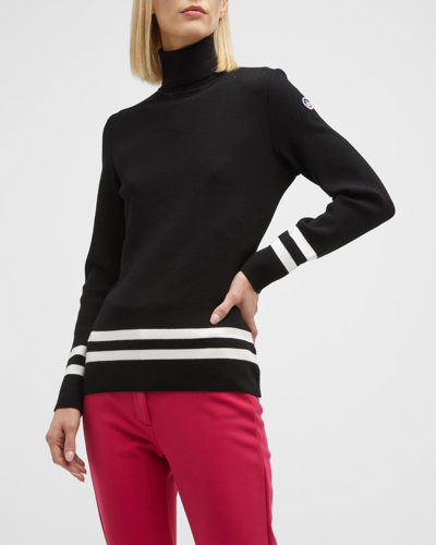 Fusalp Judith Roll-neck Thermal Base-layer Sweater In 01091 - Noir