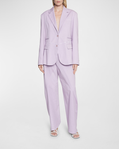 Shop Jw Anderson Deconstructed Single-breasted Blazer Jacket In Lilac