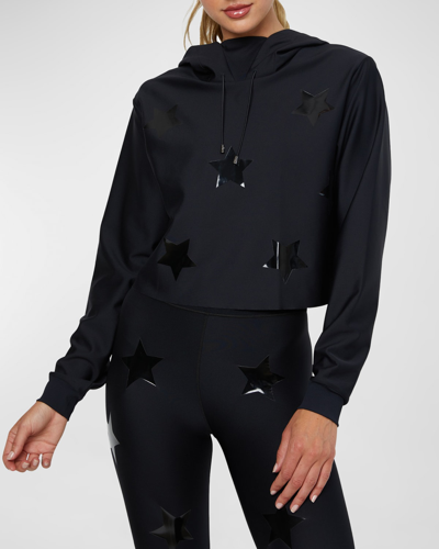 Shop Ultracor Knockout Lynx Cropped Hoodie In Nero Patent Nero