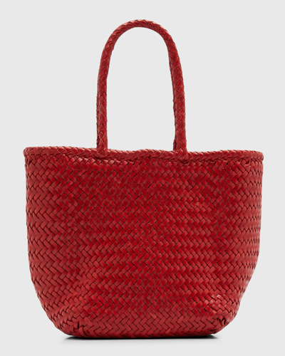 Shop Dragon Diffusion Grace Small Woven Basket Tote Bag In Red