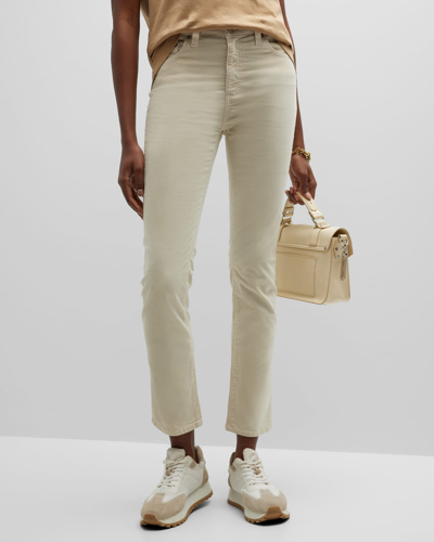 Shop Ag Mari High Rise Slim Straight Ankle Jeans In White Cream