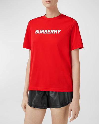 Shop Burberry Margot Logo T-shirt In Bright Red