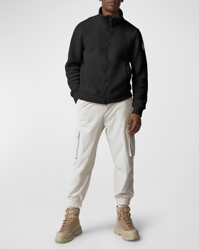 Canada Goose Lawson Wool-blend Fleece Jacket In Black