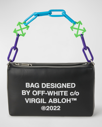 Shop Off-white Block Logo Pouch Top-handle Bag In Black