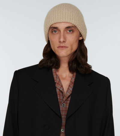 Shop Our Legacy Ribbed-knit Wool-blend Beanie In Desert Snow Silk Wool