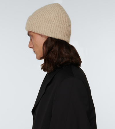 Shop Our Legacy Ribbed-knit Wool-blend Beanie In Desert Snow Silk Wool