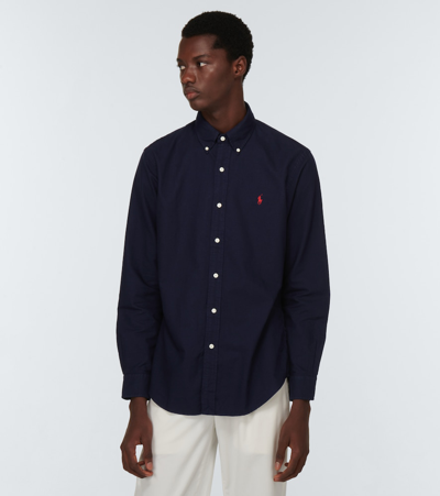 Polo Ralph Lauren Long-sleeved Sport Shirt In Rl Navy
