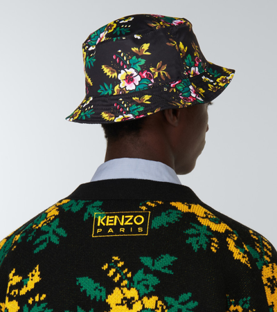 Shop Kenzo Floral Satin Bucket Hat In Pop Floral Print