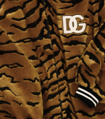 Shop Dolce & Gabbana Faux Fur-trimmed Coat In Combined Colour