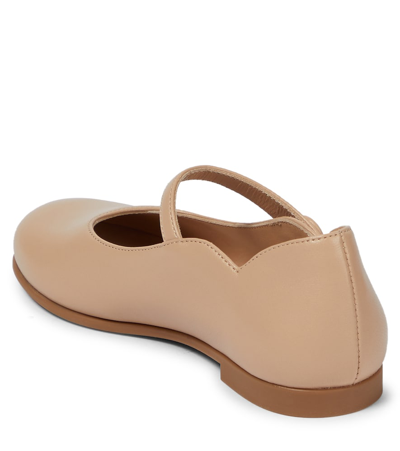 Shop Christian Louboutin Melodie Leather Ballet Flats In Nude 1