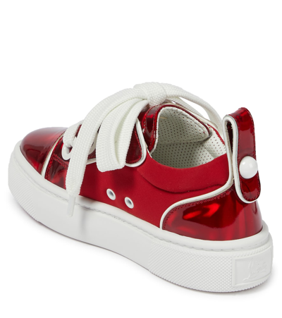 Shop Christian Louboutin Toy Toy Metallic Sneakers In Loubi/bianco