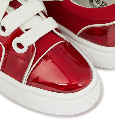 Christian Louboutin Toy Toy Metallic Sneakers In Loubi/bianco