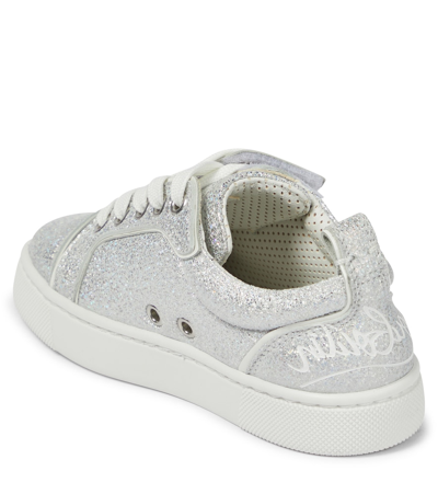 Shop Christian Louboutin Funnyto Glitter Sneakers In White Ab/bianco