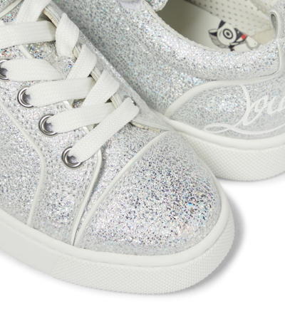 Shop Christian Louboutin Funnyto Glitter Sneakers In White Ab/bianco