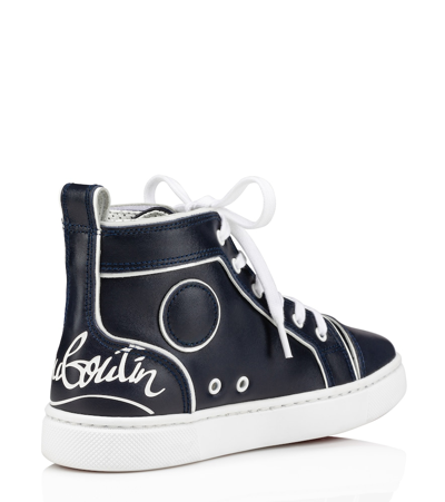 Shop Christian Louboutin Funnytopi High-top Sneakers In Navy/bianco